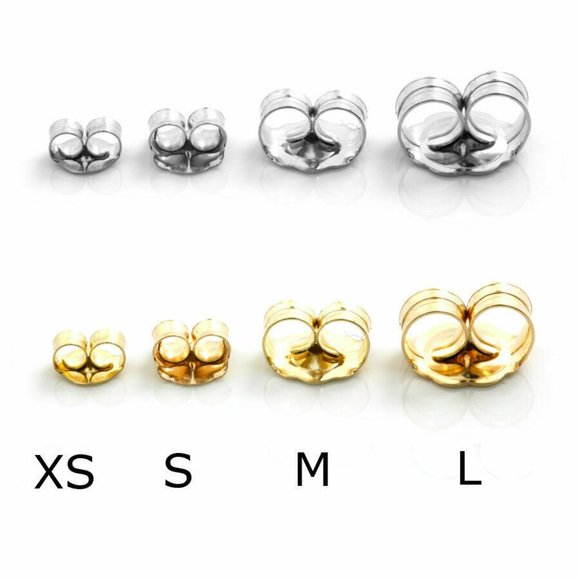14K Solid Gold Push Backs. Replacement Backing- Butterfly Earring Backs Large - Picture 4 of 6